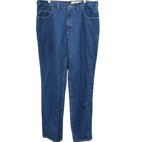 Carhartt Men’s Blue Denim Jeans Straight Leg Workwear Size 38x36 - Picture 1 of 5